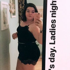 Nasty gal black velvet lace romper